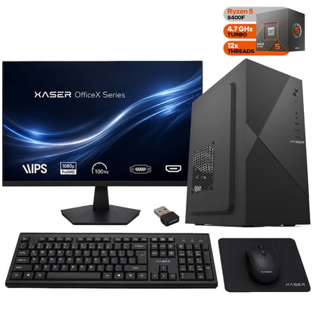 Xaser OfficeX180 Ryzen 5 8400F 16GB DDR5 Ram 1TB M.2 SSD GT610 Ekran Kartı 27" Monitör Ofis Bilgisayarı