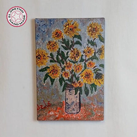 Uretti-Kıymet7393 5905 El Yapımı Ayçiçekler Temalı Kanvas Tablo