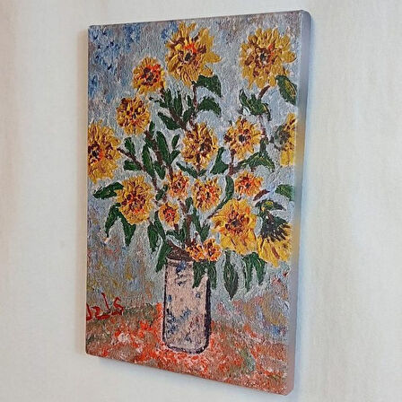 Uretti-Kıymet7393 5905 El Yapımı Ayçiçekler Temalı Kanvas Tablo