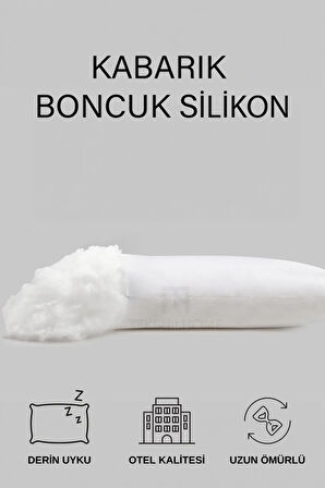 | 2 Adet Boncuk Silikon Yastık | 700 gram | Antialerjik | 50x70 Cm | Ekonomik Yastık