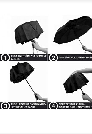 MARLUX  LüX KIRILMAZ  OTOMATİK RÜRGAR KORUMALI 8 TELLİ ŞEMSİYE