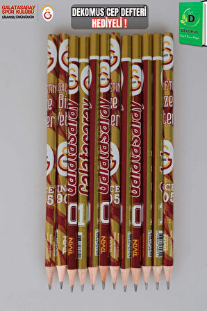 "DEKOMUS CEP DEFTERİ HEDİYELİ" LİSANSLI GALATASARAY 12 ADET KURŞUN KALEM