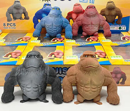 Squishy Goril Stres Önleyici Gorilla 9 cm Sukuşi Maymun - Kahverengi