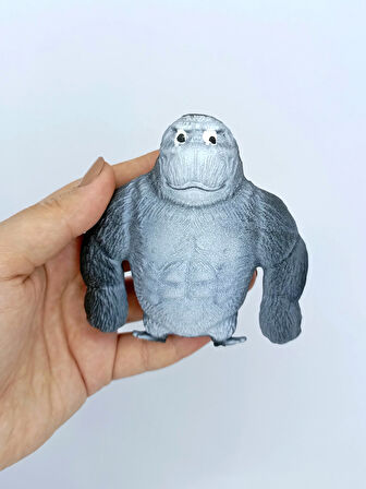 Squishy Goril Stres Önleyici Gorilla 9 cm Sukuşi Maymun - Koyu Gri