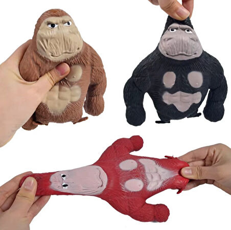 Squishy Goril Stres Önleyici Gorilla 9 cm Sukuşi Maymun - Koyu Gri