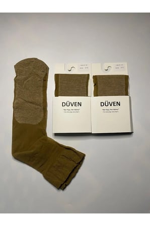 Comfort Cotton Taban 2'Li Dizaltı Pantolon Bronz Çorap