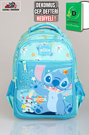 "DEKOMUS CEP DEFTERİ HEDİYELİ" YENİ SEZON LİSANSLI STITCH "GALAXY POP KOLEKSİYONU" İLKOKUL ÇANTASI 