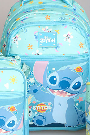 "DEKOMUS CEP DEFTERİ HEDİYELİ" LİSANSLI STITCH "GALAXY POP KOLEKSİYONU" OKUL ÇANTASI,TERMOSLU BESLENME ÇANTASI,500 ML MATARA VE BESLENME KABI SETİ