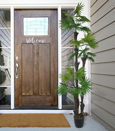 Yapay Ağaç Palmiye Fanpalm 3Katlı 24Yaprak Siyah Plastik Saksıda 165*65cm