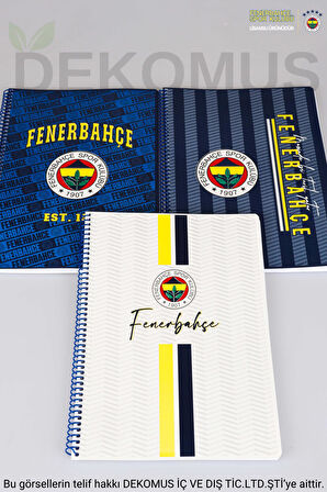 LİSANSLI FENERBAHÇE"TEKLİ" SPIRALLI KARELİ A4 KARTON KAPAK 72 YAPRAK DEFTER 