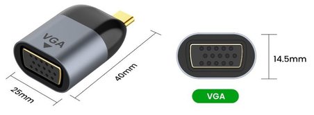Lunatic 9348 Type C To Vga Kablo Ucu Mini Çevirici Dönüştürücü Adaptör