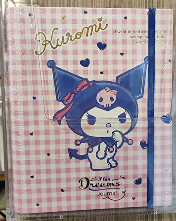 Kuromi hello kitty sert kapak içten spiralli journal çok amaçlı defter ( 24cm * 17 cm )