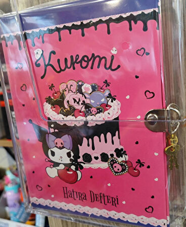 Kuromi sert kapak kilitli günlük çok amaçlı defter ( 22cm * 15 cm )