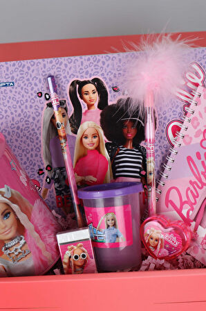 DEKOMUS GIFT BOX ÖZEL KUTULU BARBIE'NIN PEMBE DÜŞLER KOLEKSİYONU ÖZEL TASARIM KIRTASİYE SETİ 