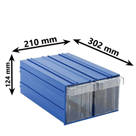 Sembol 501 Plastik Çift Çekmeceli Kutu 302X210x124mm 10 Adet
