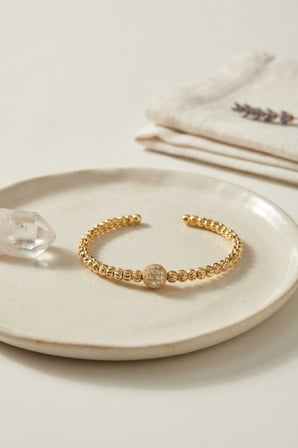 Gold Renk Dorika Model Zirkon Taşlı Kadın Bileklik