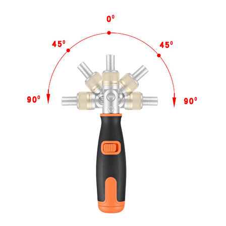 Cırcırlı 10 Uçlu 180° Dönebilen Çok Amaçlı Sökme Takma Aleti Manuel Tornavida Seti