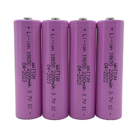 Watton 18650 2200mAh 4Lü Şarjlı Fener Pili Li-ion 3.7V 1C Premium