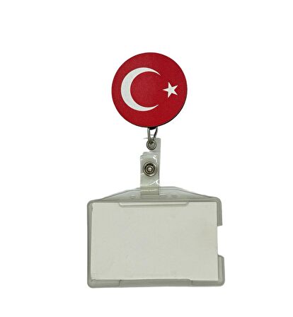 Türk Bayrağı Temalı Yoyo Kartlık Yoyo Yaka Kartlığı