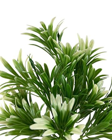 Yapay Çiçek Yeşil Beyaz Renk Podocarpus Demeti 7dal 48 Çiçek Garnitür Aradal Dekoratif Yapay Bitki