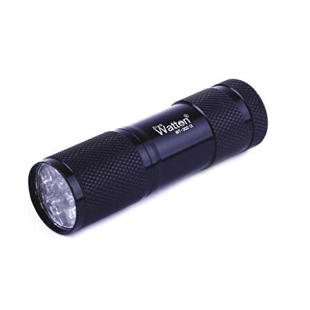 Black Watton 9 Led Mor Işık El Feneri