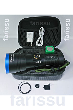 GS-14000 40W Avcı El Feneri – 4000 Lümen, 12800 mAh Li-ion Şarjlı, Su Geçirmez, Taşıma Çantalı Kamp ve Balıkçı Feneri