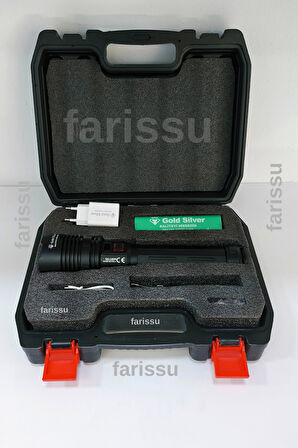 GS-14600 Şarjlı El Feneri | 80W 8000 Lümen - 18000 mAh Powerbank Özellikli | Su Geçirmez & Uzun Ömürlü Led Işık