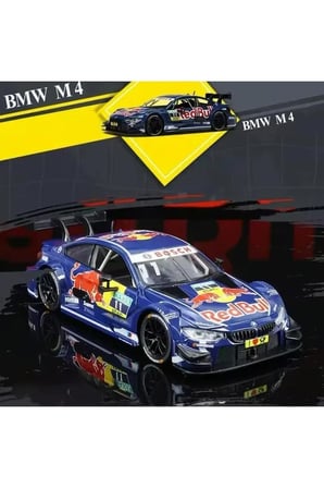 BMW M4 Diecast Redbull Model Araba 1:24 BMW M4 Yarış Arabası Redbull Diecast Model Araba