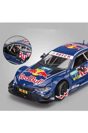BMW M4 Diecast Redbull Model Araba 1:24 BMW M4 Yarış Arabası Redbull Diecast Model Araba