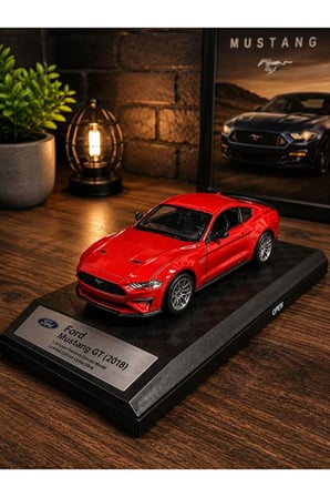 1:26 Ölçek Ford Mustang Diecast Model Araba Özel Standlı Kapıları Açılır Ford Mustang 2018 GT Model Araba