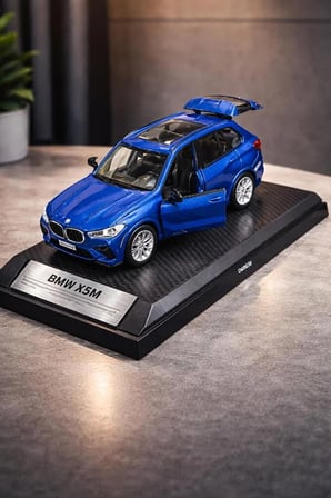 BMW X5 Mavi Diecast Model Araba BMW Jip Açılan Kapılar 1:32 Ölçek Kutulu Model Araba