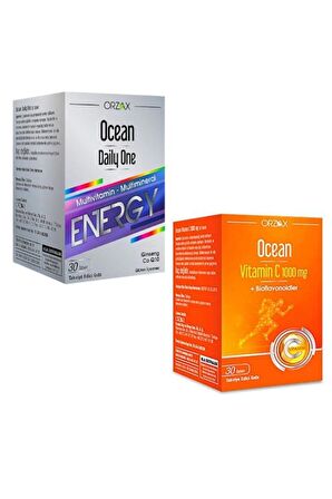 Ocean Daily One Energy 30 Tablet + Ocean Vitamin C 1000 Mg 30 Tablet - İKİLİ SET