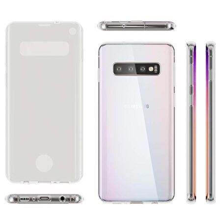 Gpack Samsung Galaxy S10 Kılıf Ön Arka Şeffaf Silikon Koruma