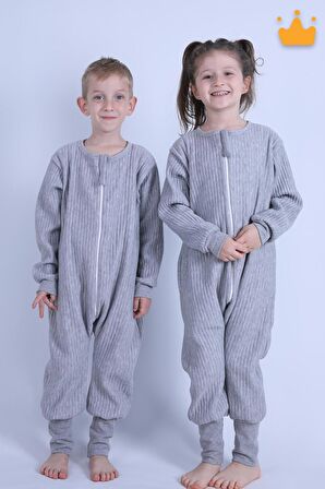 Begisa 2-8 Yaş 1.5 Tog Kapitone Çocuk Uyku Tulumu Unisex Baharlık Uzun Kollu Uyku Tulumu