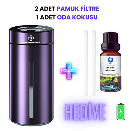 Şarjlı Metal Kasa Hava Nemlendirici |380ML Kapasite | Araba ve Ev Modlu Premium