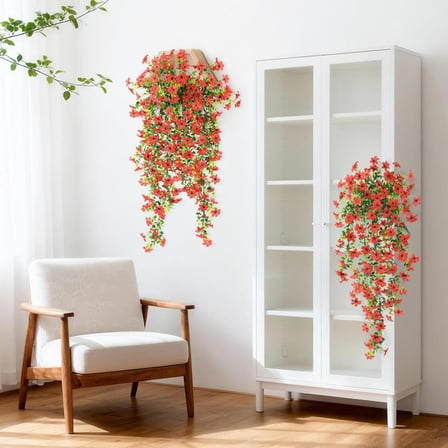 Yapay Çiçek Turuncu Sarkan Mineli Okaliptus Şimşir Yapay Sarmaşık 5dal 60cm