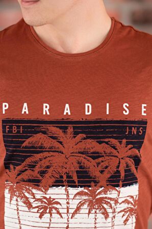 FBI JEANS DESENLİ SLİMFİT PAMUKLU ERKEK T-SHİRT