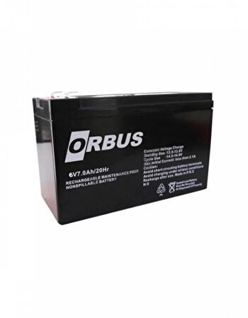 ORBUS 6V 7AH 150*34*94 mm KURU AKÜ