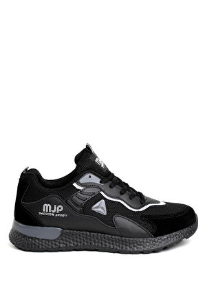 Erkek Siyah Faylon Taban Hafif Günük Rahat Spor Ayakkabı Sneaker