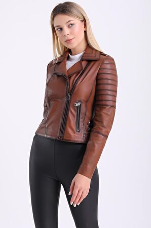 Kadın Hakiki Deri Mont