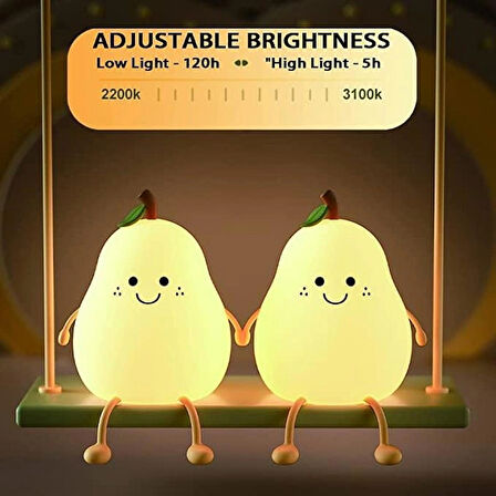 Armut Kuzu Ördek Panda Ampuller LED gece lambası sevimli silikon kısılabilir çocuk bebek renkli