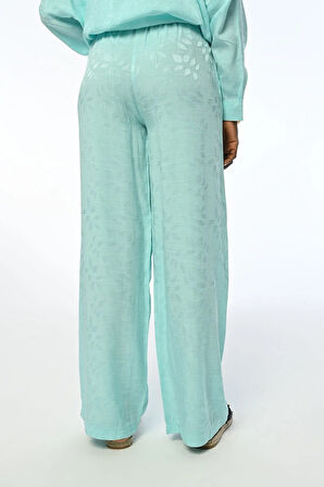 KADIN RAHAT KALIP BOL PAÇA BELİ LASTİKLİ MİNT RENK PANTOLON