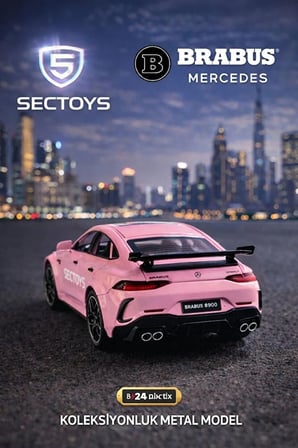 1:24 Brabus Rocket 900 Diecast Model Araba Kapı Bagaj Kaput Açılır Mercedes Amg Gtr Brabus Pembe