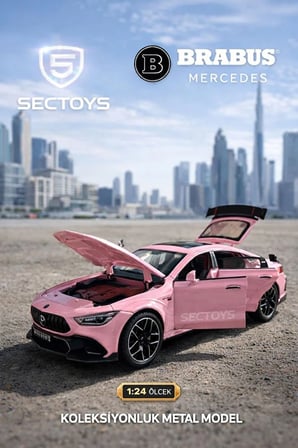 1:24 Brabus Rocket 900 Diecast Model Araba Kapı Bagaj Kaput Açılır Mercedes Amg Gtr Brabus Pembe