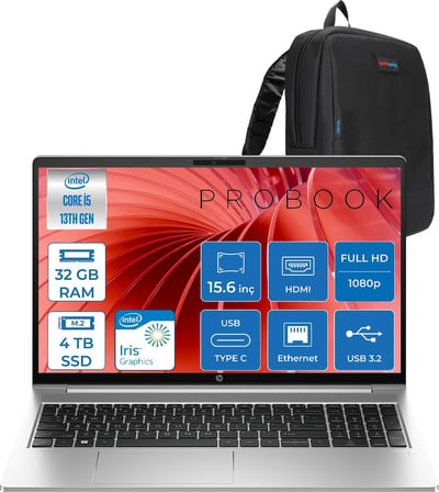 Hp Probook 450 G10 Intel Core I5 1334U 4.6ghz 32GB 4tb SSD Iris® Xe Graphics Freedos 15.6" IPS Fullhd (1920X1080) 250NITS Taşınabilir Bilgisayar H9C8KE8ATF20 + Zetta Çanta