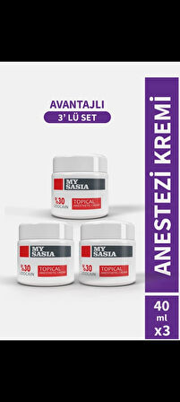 3 Adet My Sasia 40ml Acı Azaltıcı Anestezi Kremi Mikroblading