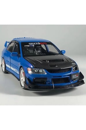 1:24 Mitsubishi Lancer Evolution EV09 Diecast Model Araba Karbon Kaput Mitsubishi EV09 Model Araba