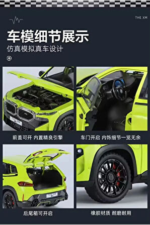 BMW XM Yeşil Diecast Model Araba 1:24 Kapılar Bagaj Kaput Açılır Pilsiz BMW İX Araba Model