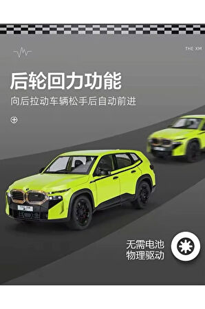 BMW XM Yeşil Diecast Model Araba 1:24 Kapılar Bagaj Kaput Açılır Pilsiz BMW İX Araba Model