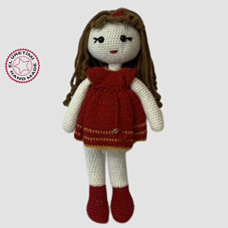 Uretti - Birsen 2552 - El Yapımı Amigurumi Uzun Saçlı Kız Çocuk - 32 cm